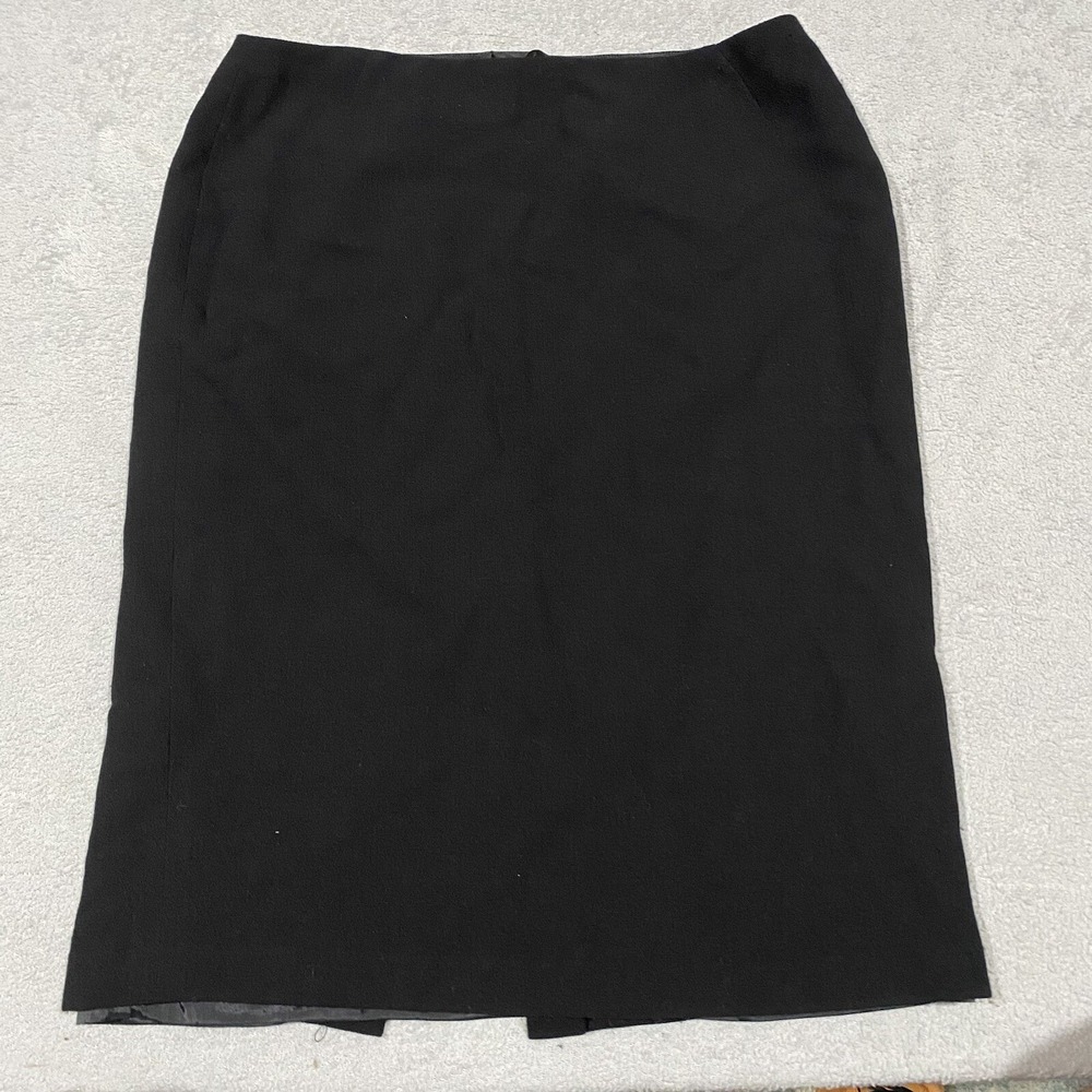 LAFAYETTE 148 Womens‎ Skirt 8 Black Wool Lined Knee Length Minimalist Modest